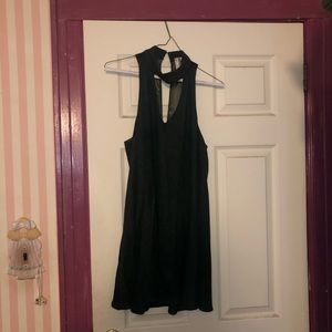 Green suede mini dress